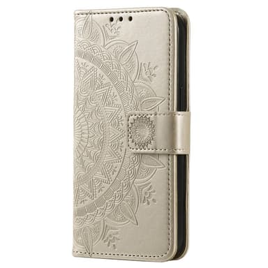 SKALO Xiaomi Redmi Note 14 4G Mandala Lompakkokotelo - Kulta