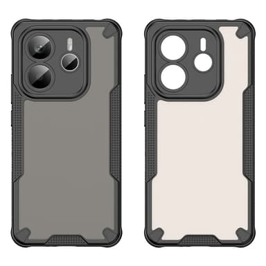 SKALO Xiaomi Redmi Note 14 5G Armor Hybrid Frosted Suojakuori - Musta