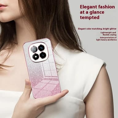 SKALO Xiaomi Redmi Note 14 Pro+ 5G Electroplating Glitter Suojakuori - Violetti