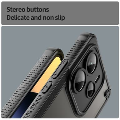 SKALO Xiaomi Redmi Note 14 5G Armor Hybrid Frosted Suojakuori - Musta