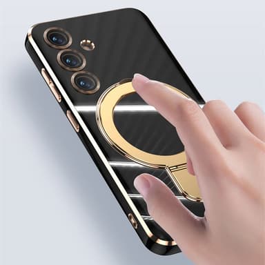 SKALO Samsung S25 Kultasormus Suojakuori - Valkoinen