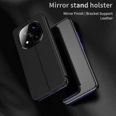 SKALO Xiaomi Redmi Note 14 Pro+ 5G Clear View Lompakkokotelo - Sininen