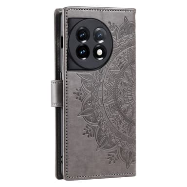 SKALO OnePlus 13R Mandala Lompakkokotelo - Harmaa