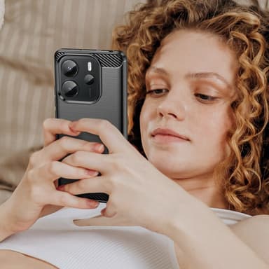 SKALO Xiaomi Redmi Note 14 4G Armor Carbon Suojakuori - Musta