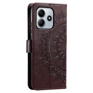 SKALO Xiaomi Redmi Note 14 5G Mandala Lompakkokotelo - Ruskea