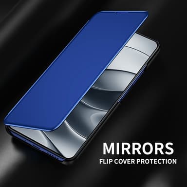SKALO Xiaomi Redmi Note 14 Pro+ 5G Clear View Lompakkokotelo - Sininen