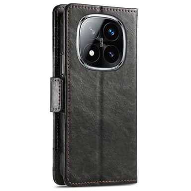 SKALO Xiaomi Redmi Note 14 Pro+ 5G CASENEO 002 Premium Lompakkokotelo - Musta
