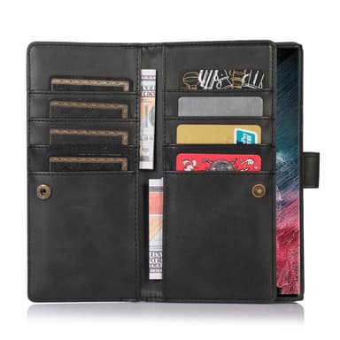 SKALO Samsung S24 Ultra Big Wallet Lompakkokotelo - Musta