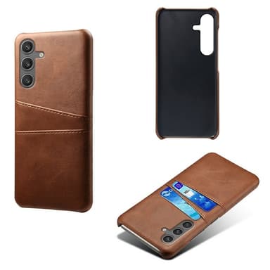 SKALO Samsung S25 PU-Nahkainen Kortholderi Suojakuori - Ruskea