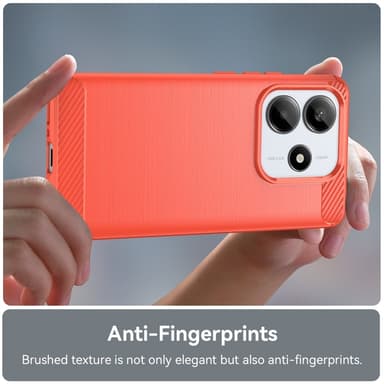 SKALO Xiaomi Redmi Note 14 5G Armor Carbon Suojakuori - Punainen