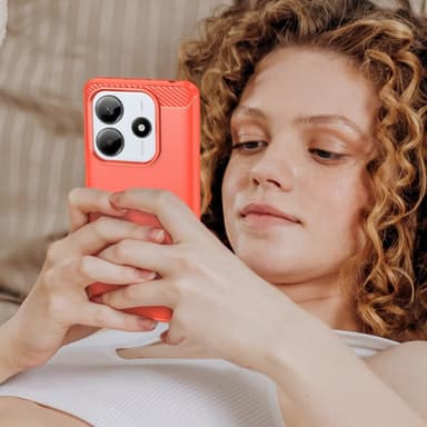 SKALO Xiaomi Redmi Note 14 5G Armor Carbon Suojakuori - Punainen