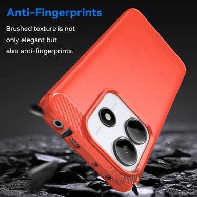 SKALO Xiaomi Redmi Note 14 5G Armor Carbon Suojakuori - Punainen
