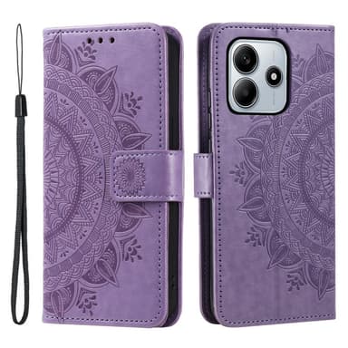 SKALO Xiaomi Redmi Note 14 5G Mandala Lompakkokotelo - Violetti