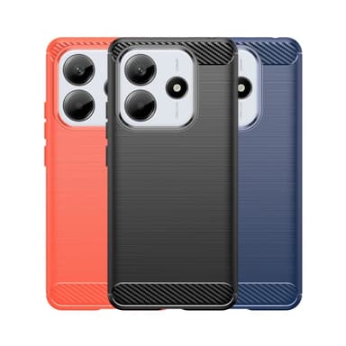 SKALO Xiaomi Redmi Note 14 5G Armor Carbon Suojakuori - Punainen