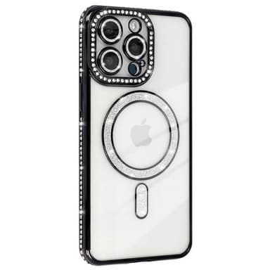 Diamond bling MagSafe kuori iPhone 12 Pro Max - Musta