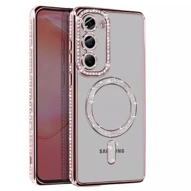 Diamond bling MagSafe kuori Samsung Galaxy S22 - Pink