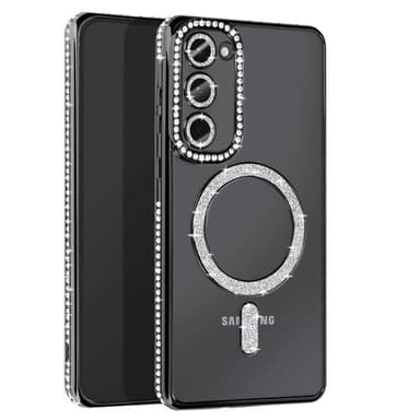 Diamond bling MagSafe kuori Samsung Galaxy S23 - Musta