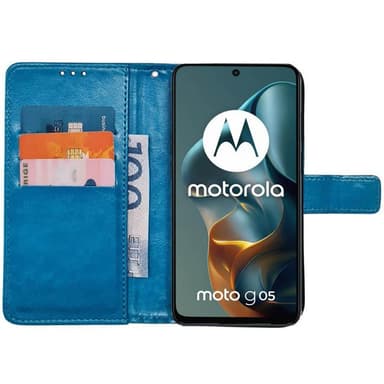 Lompakkokotelo 3-kortti Motorola Moto G05 - Vaaleansininen