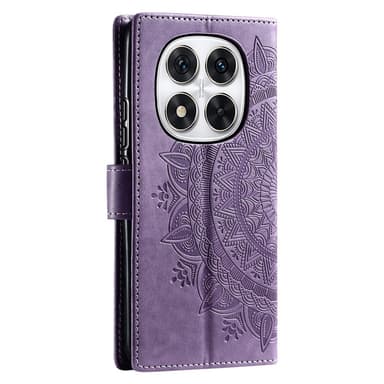 SKALO Xiaomi Redmi Note 14 Pro+ 5G Mandala Lompakkokotelo - Violetti