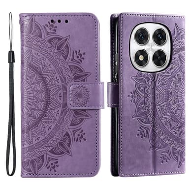 SKALO Xiaomi Redmi Note 14 Pro+ 5G Mandala Lompakkokotelo - Violetti