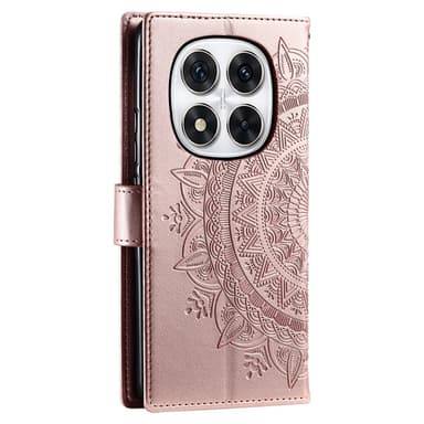 SKALO Xiaomi Redmi Note 14 Pro+ 5G Mandala Lompakkokotelo - Ruusukulta