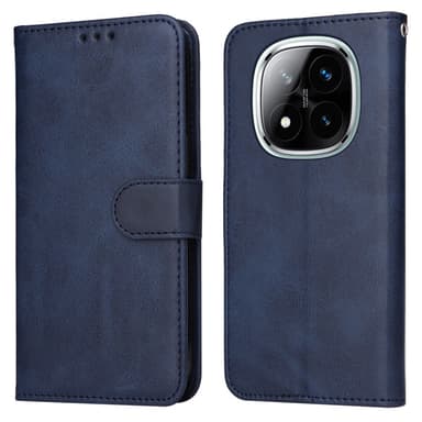 SKALO Xiaomi Redmi Note 14 Pro+ 5G PU-nahka Lompakkokotelo - Sininen