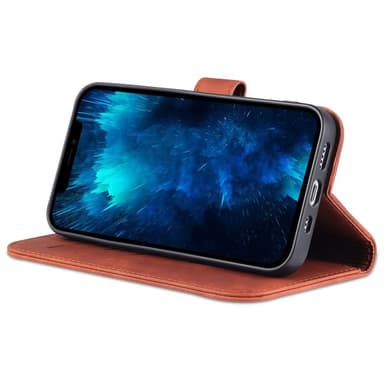 SKALO iPhone 15 Pro AZNS lompakkokotelo - Ruskea