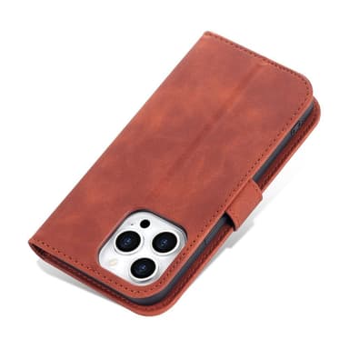 SKALO iPhone 15 Pro AZNS lompakkokotelo - Ruskea