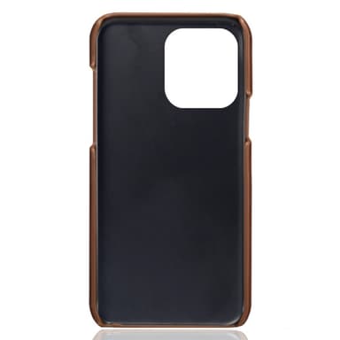 SKALO iPhone 15 Pro PU-nahkainen Korttikotelo - Ruskea