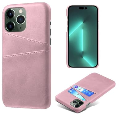 SKALO iPhone 14 Pro PU-nahkainen Korttikotelo - Ruusukulta