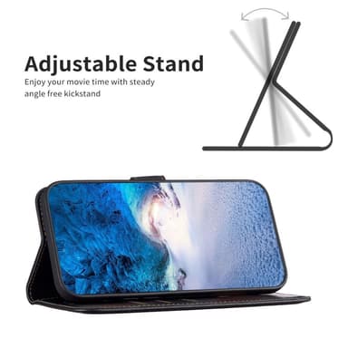 iPhone 15 Pro BINFEN COLOR Kohokuvioitu Lompakkokotelo - Musta