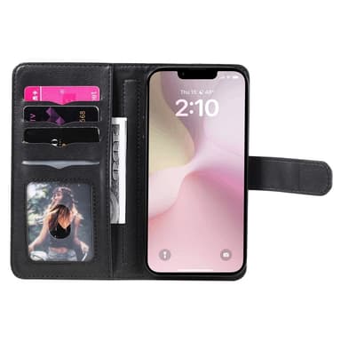 SKALO iPhone 16e KT 10-Lokeroa Lompakkokotelo - Musta