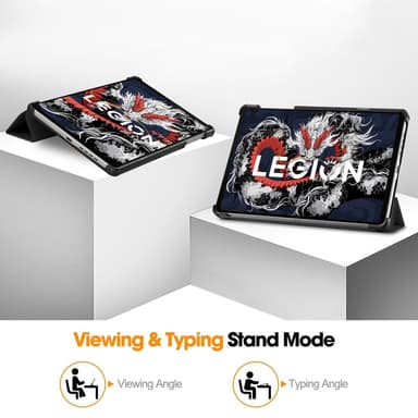 SKALO Lenovo Legion Tab 3rd Gen Trifold Kotelo - Musta