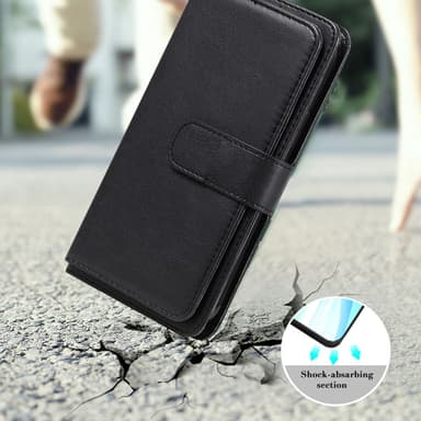 SKALO iPhone 16e KT 10-Lokeroa Lompakkokotelo - Musta