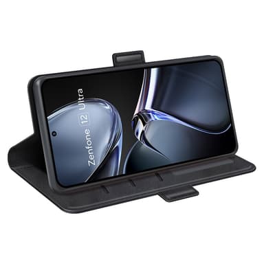 SKALO Asus Zenfone 12 Ultra 5G Premium ID Lompakkokotelo - Musta