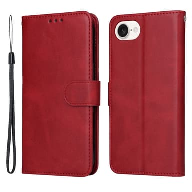 SKALO iPhone 16e PU-nahka Lompakkokotelo - Punainen