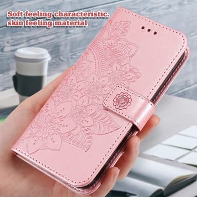 SKALO Motorola Moto G15 Power Mandala Lompakkokotelo - Pinkki