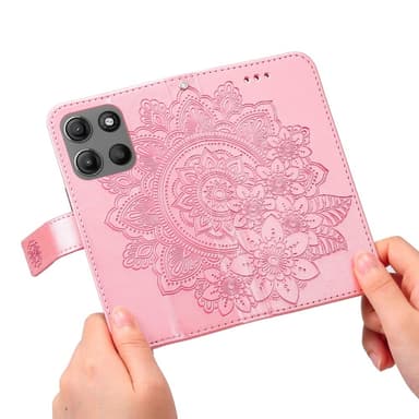 SKALO Motorola Moto G15 Power Mandala Lompakkokotelo - Pinkki
