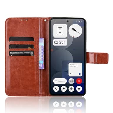 SKALO Nothing Phone (3a) Pro 5G PU-nahka Lompakkokotelo - Ruskea - Ruskea