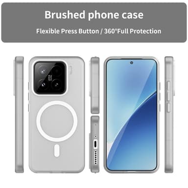 SKALO Xiaomi 15 Matta Translucent Hybrid Suojakuori - Valkoinen