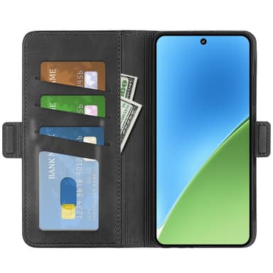 SKALO Xiaomi 15 Premium ID Lompakkokotelo - Musta