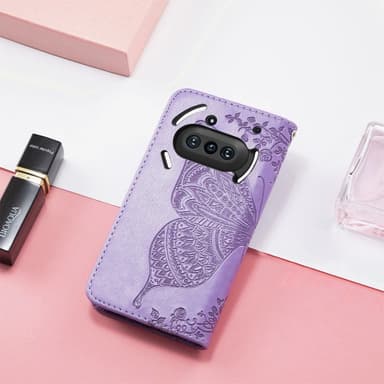 SKALO Nothing Phone (3a) 5G Mandala Butterfly Lompakkokotelo - Violetti