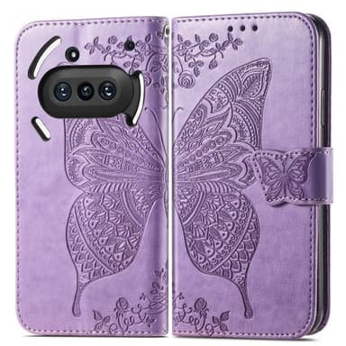 SKALO Nothing Phone (3a) 5G Mandala Butterfly Lompakkokotelo - Violetti