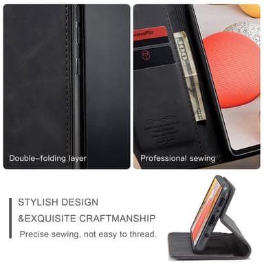 CASEME Retro Lompakkokotelo Samsung Galaxy S21+ (Plus) Musta