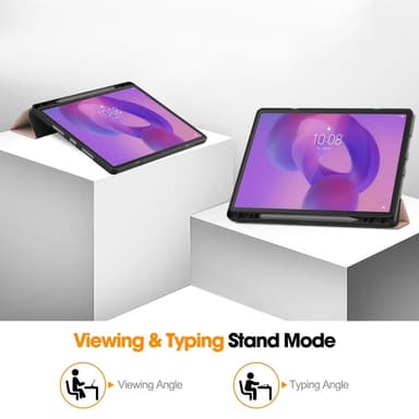 Lenovo Idea Tab Pro Case Tri-Fold jalustan suojus kynätelineellä - Rose Gold