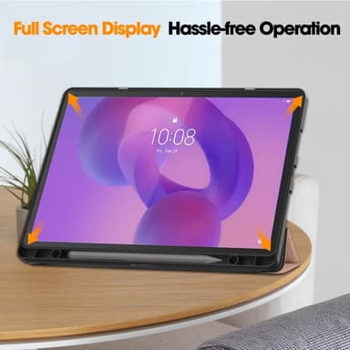 Lenovo Idea Tab Pro Case Tri-Fold jalustan suojus kynätelineellä - Rose Gold