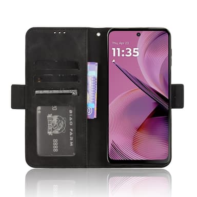 Motorola Moto G55 5G useita korttipaikkoja puhelimen lompakkokotelo - musta