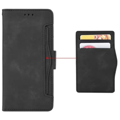 Motorola Moto G55 5G useita korttipaikkoja puhelimen lompakkokotelo - musta