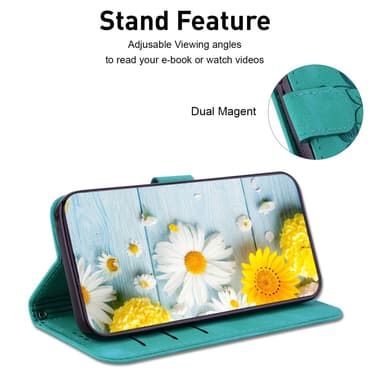 Xiaomi Redmi 14C 4G Suojakuori Lily Flower Imprint Nahkainen Puhelinsuojus Jalustalla