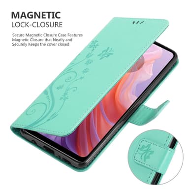 Motorola Moto E14 Suojakuori Lompakkokotelo Kukka